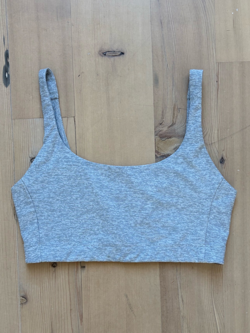 Outdoor Voices Gray Marled Stripe Sports Bra - Medium